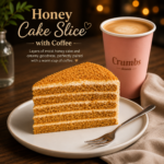 Honey Cake Slice with Coffee