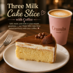 Three Milk Cake Slice with Coffee